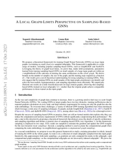 A Local Graph Limits Perspective on Sampling-Based GNNs