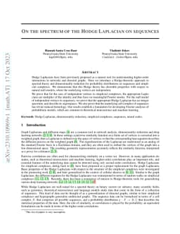 On the spectrum of the Hodge Laplacian on sequences