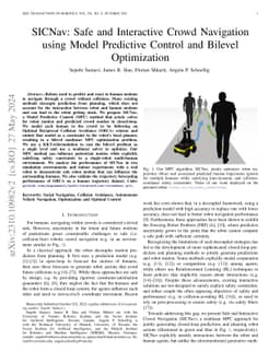 SICNav: Safe and Interactive Crowd Navigation using Model Predictive Control and Bilevel Optimization