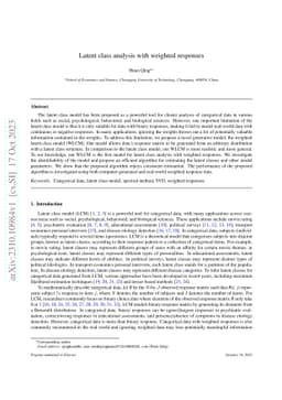 Latent class analysis with weighted responses