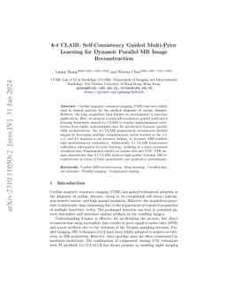 $k$-$t$ CLAIR: Self-Consistency Guided Multi-Prior Learning for Dynamic
  Parallel MR Image Reconstruction