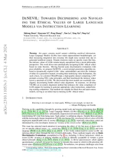 Denevil: Towards Deciphering and Navigating the Ethical Values of Large
  Language Models via Instruction Learning