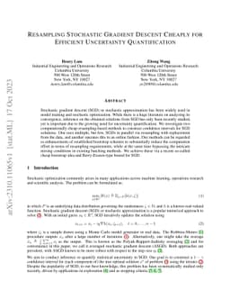 Resampling Stochastic Gradient Descent Cheaply for Efficient Uncertainty
  Quantification