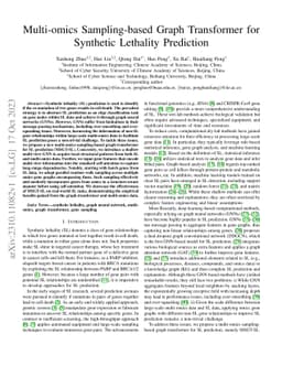 Multi-omics Sampling-based Graph Transformer for Synthetic Lethality
  Prediction