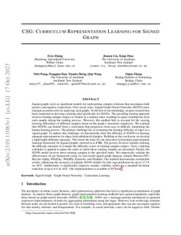 CSG: Curriculum Representation Learning for Signed Graph