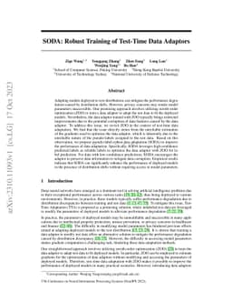 SODA: Robust Training of Test-Time Data Adaptors