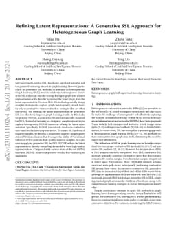 Refining Latent Representations: A Generative SSL Approach for
  Heterogeneous Graph Learning