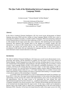 The Quo Vadis of the Relationship between Language and Large Language
  Models