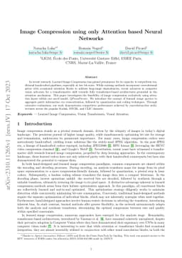 Image Compression using only Attention based Neural Networks