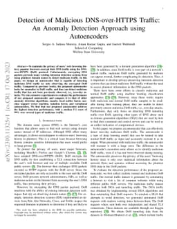 Detection of Malicious DNS-over-HTTPS Traffic: An Anomaly Detection
  Approach using Autoencoders