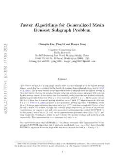 Faster Algorithms for Generalized Mean Densest Subgraph Problem