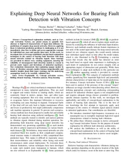 Explaining Deep Neural Networks for Bearing Fault Detection with
  Vibration Concepts