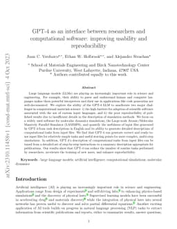 GPT-4 as an interface between researchers and computational software:
  improving usability and reproducibility