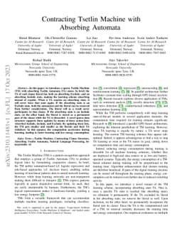 Contracting Tsetlin Machine with Absorbing Automata