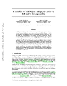 Guarantees for Self-Play in Multiplayer Games via Polymatrix
  Decomposability