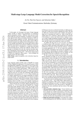 Multi-stage Large Language Model Correction for Speech Recognition