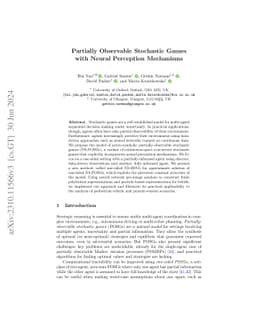Partially Observable Stochastic Games with Neural Perception Mechanisms