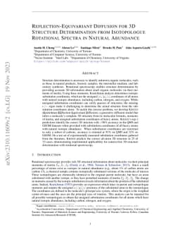 Reflection-Equivariant Diffusion for 3D Structure Determination from
  Isotopologue Rotational Spectra in Natural Abundance