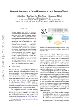 Systematic Assessment of Factual Knowledge in Large Language Models
