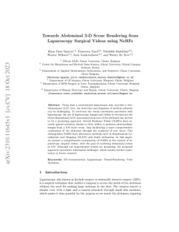 Towards Abdominal 3-D Scene Rendering from Laparoscopy Surgical Videos
  using NeRFs