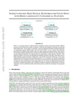 Subject-specific Deep Neural Networks for Count Data with
  High-cardinality Categorical Features