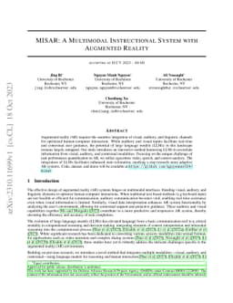 MISAR: A Multimodal Instructional System with Augmented Reality