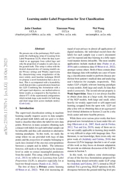 Learning under Label Proportions for Text Classification