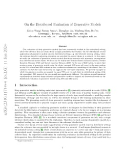 On the Distributed Evaluation of Generative Models