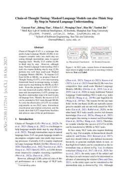 Chain-of-Thought Tuning: Masked Language Models can also Think Step By
  Step in Natural Language Understanding
