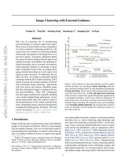 Image Clustering with External Guidance