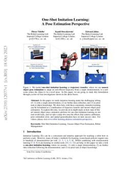 One-Shot Imitation Learning: A Pose Estimation Perspective