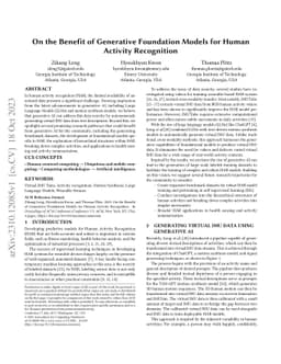 On the Benefit of Generative Foundation Models for Human Activity
  Recognition