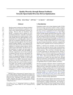 Quality Diversity through Human Feedback: Towards Open-Ended
  Diversity-Driven Optimization