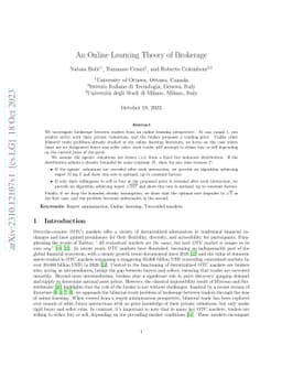 An Online Learning Theory of Brokerage