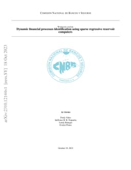 Dynamic financial processes identification using sparse regressive
  reservoir computers