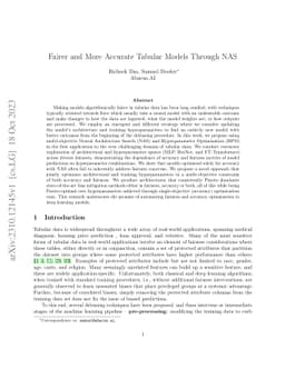 Fairer and More Accurate Tabular Models Through NAS