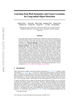 Learning from Rich Semantics and Coarse Locations for Long-tailed Object
  Detection