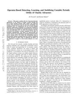 Operator-Based Detecting, Learning, and Stabilizing Unstable Periodic
  Orbits of Chaotic Attractors