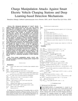 Charge Manipulation Attacks Against Smart Electric Vehicle Charging
  Stations and Deep Learning-based Detection Mechanisms