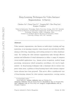 Deep Learning Techniques for Video Instance Segmentation: A Survey