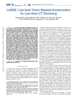 LoMAE: Low-level Vision Masked Autoencoders for Low-dose CT Denoising
