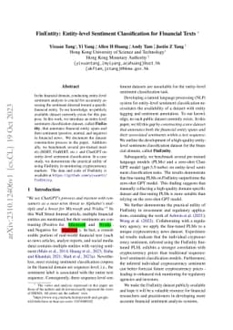 FinEntity: Entity-level Sentiment Classification for Financial Texts