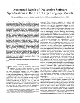 Automated Repair of Declarative Software Specifications in the Era of
  Large Language Models
