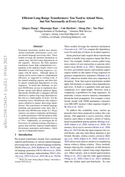 Efficient Long-Range Transformers: You Need to Attend More, but Not
  Necessarily at Every Layer