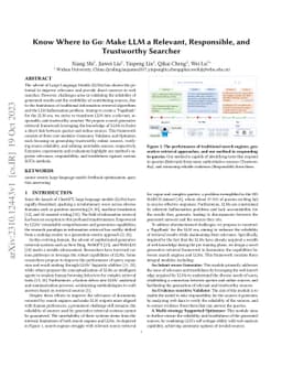 Know Where to Go: Make LLM a Relevant, Responsible, and Trustworthy
  Searcher