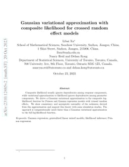 Gaussian variational approximation with composite likelihood for crossed
  random effect models
