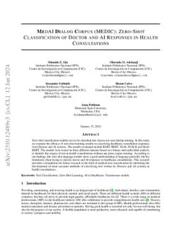 MedAI Dialog Corpus (MEDIC): Zero-Shot Classification of Doctor and AI
  Responses in Health Consultations