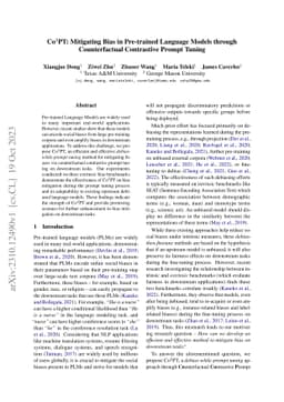 Co$^2$PT: Mitigating Bias in Pre-trained Language Models through
  Counterfactual Contrastive Prompt Tuning