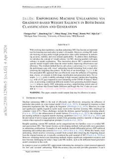 SalUn: Empowering Machine Unlearning via Gradient-based Weight Saliency
  in Both Image Classification and Generation