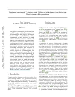 Explanation-based Training with Differentiable Insertion/Deletion
  Metric-aware Regularizers